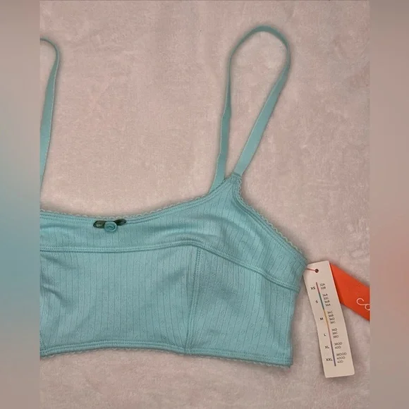 Women's Cotton Barrettes Bra Colsie Blue size Small Extra Comfort Cotton - Picture 3 of 9